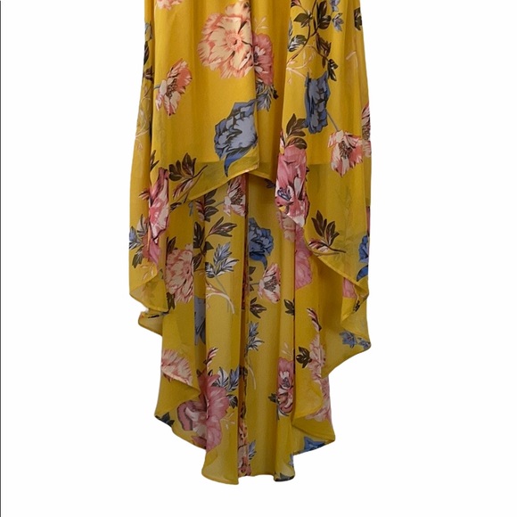 Suzy Shier Sleeveless Floral Print Hi Low Dress L - Picture 4 of 11